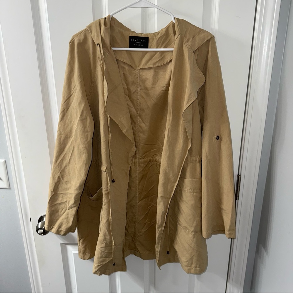 Love Tree Camel Trench Coat